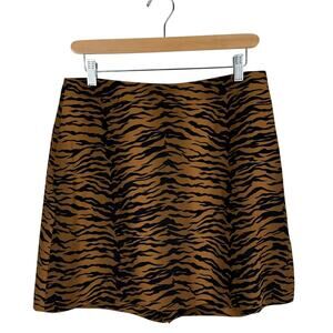 Vintage 90s EP Pro Tiger Print Golf Skort Size 10 Tan Brown Black Animal Print